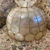 Vintage mother-of-pearl and brass pendant light