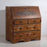 Swedish drop-leaf desk, antique – Scandinavian folk furniture – year 1783