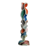 Abstract polychrome wood sculpture, attributed to Ivan Stoyanov, Bulgaria, 1981
