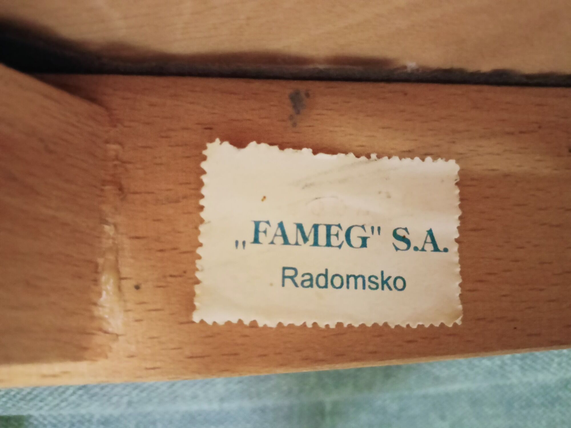 Set of 16 vintage Fameg wooden bistro armchairs