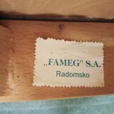 Set of 16 vintage Fameg wooden bistro armchairs