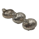 Salt shaker pepper and mustard bird in silver metal Gucci style