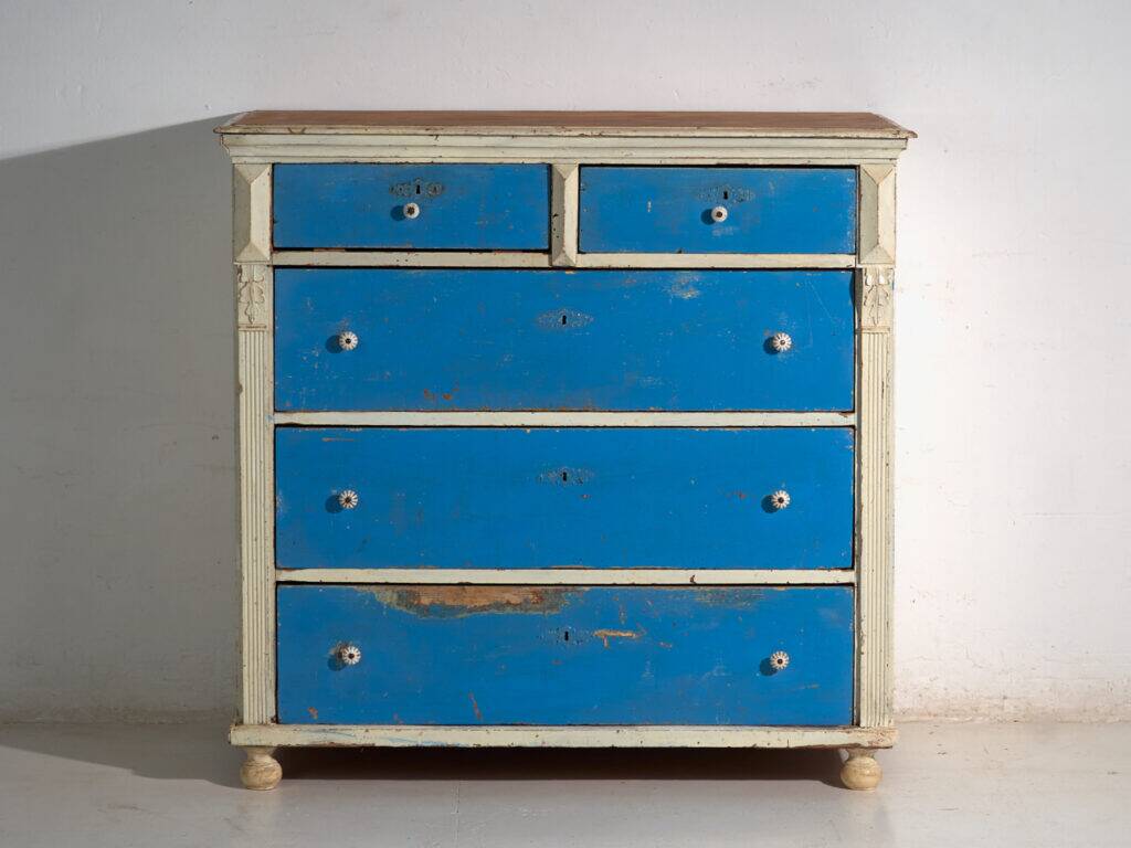 Antique painted pine commode – Central Europe, circa 1890