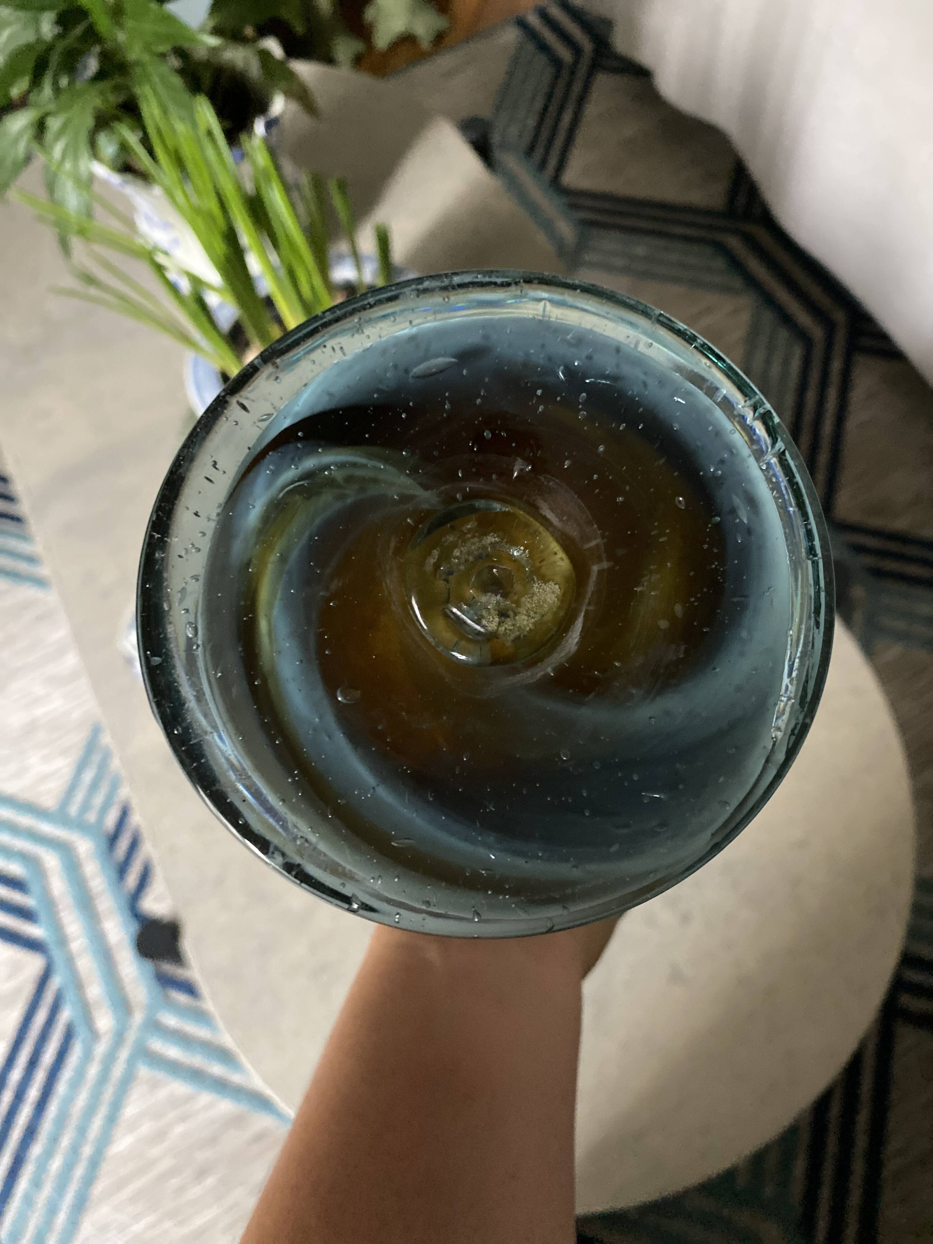 Vase Murano bleu orangé