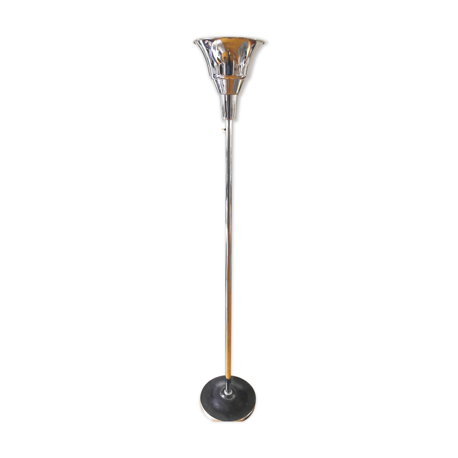 Lampadaire art déco années 30 en métal chromé