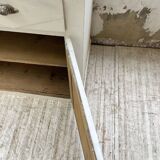 Meuble de métier enfilade patine blanche