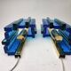Set of wall lamps in rare blue colour by Svend Aage Holm Sorensen for Hazel & Teudt
