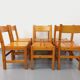 Set of 6 vintage Les Arcs chairs in pine from the 60s 70s