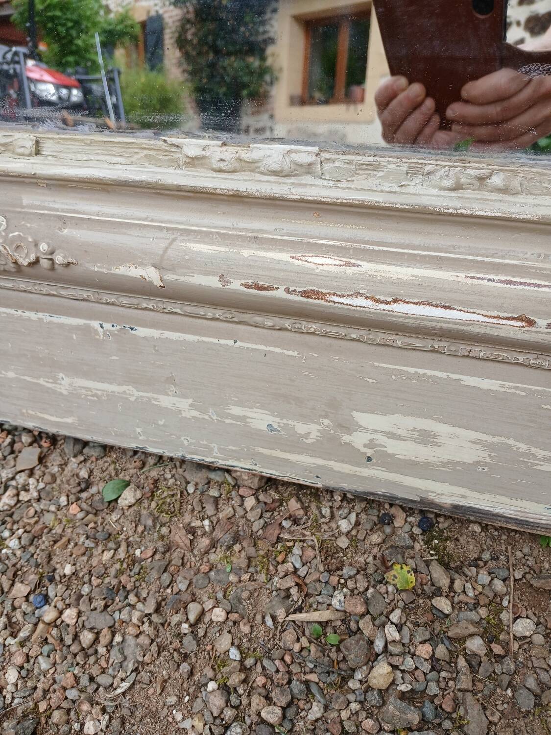 Large antique mirror/wooden frame