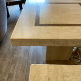 Paire de tables en travertin