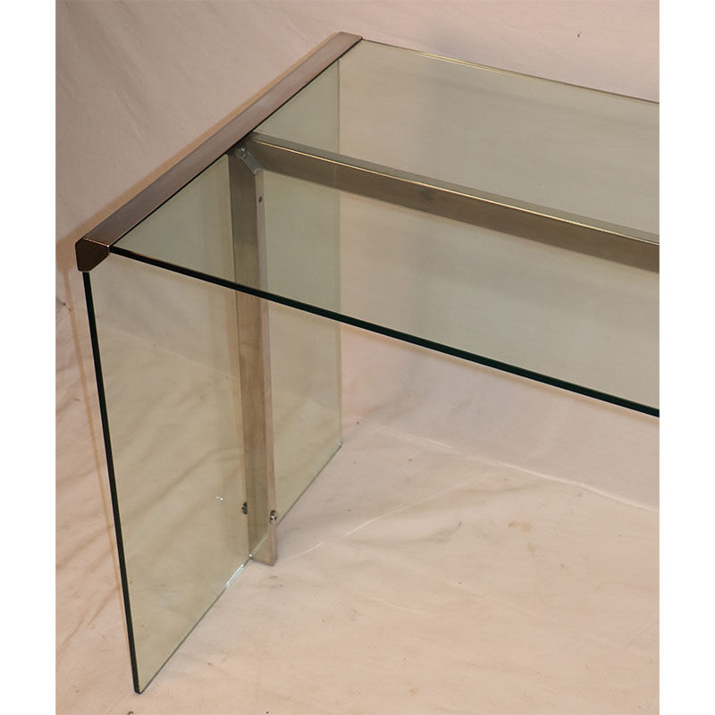 Gallotti and Radice design desk in glass and chrome 1970