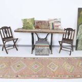 3x12 Blush Pink Vintage Runner Rug, 92x355Cm