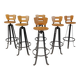 Vintage brutalist bar stools, set of 6 - 1970s