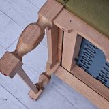 1970s, Danish lounge chair, wool, oak