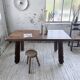 Brutalist oak table by De Puydt, Belgium 1970