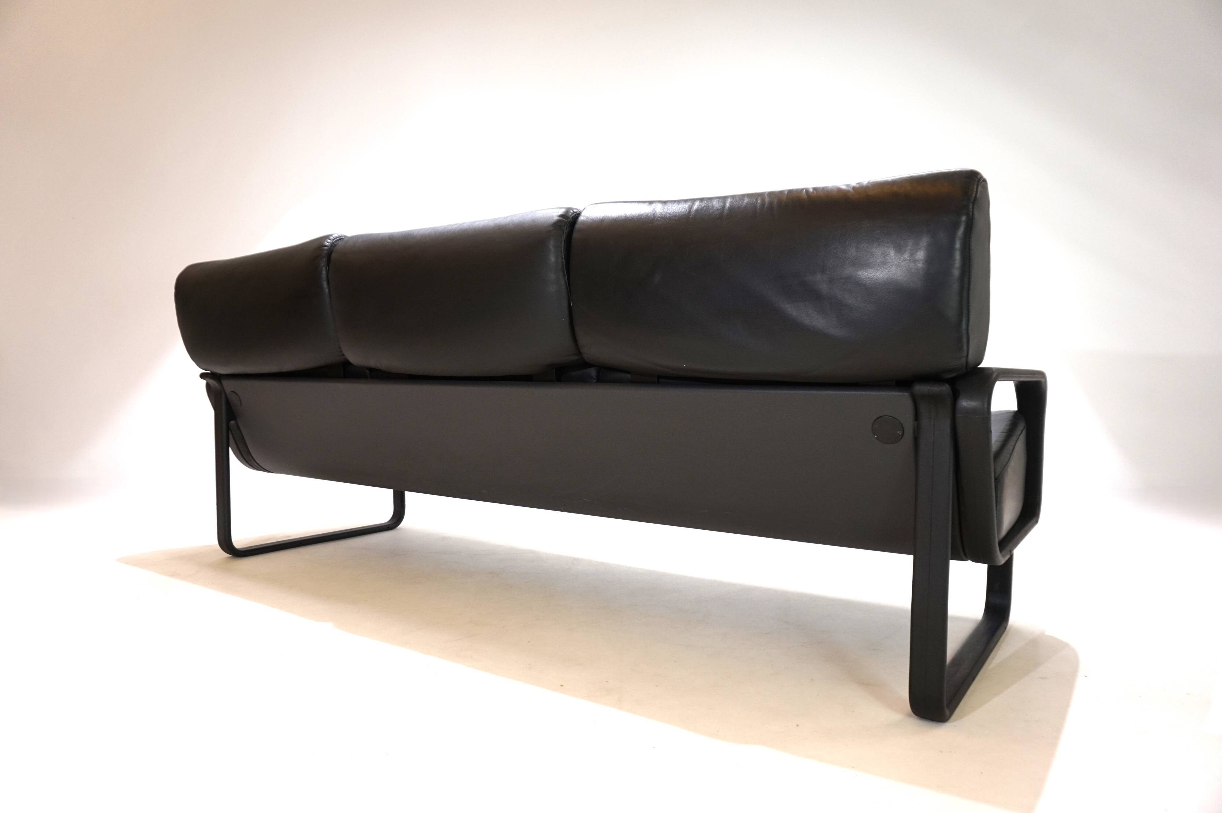 Drabert Lobbytop three-seater leather sofa by Otto Zapf, 1979