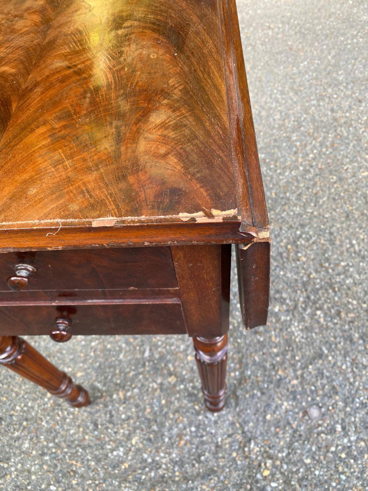 Victorian bedside table with shutters and drawers