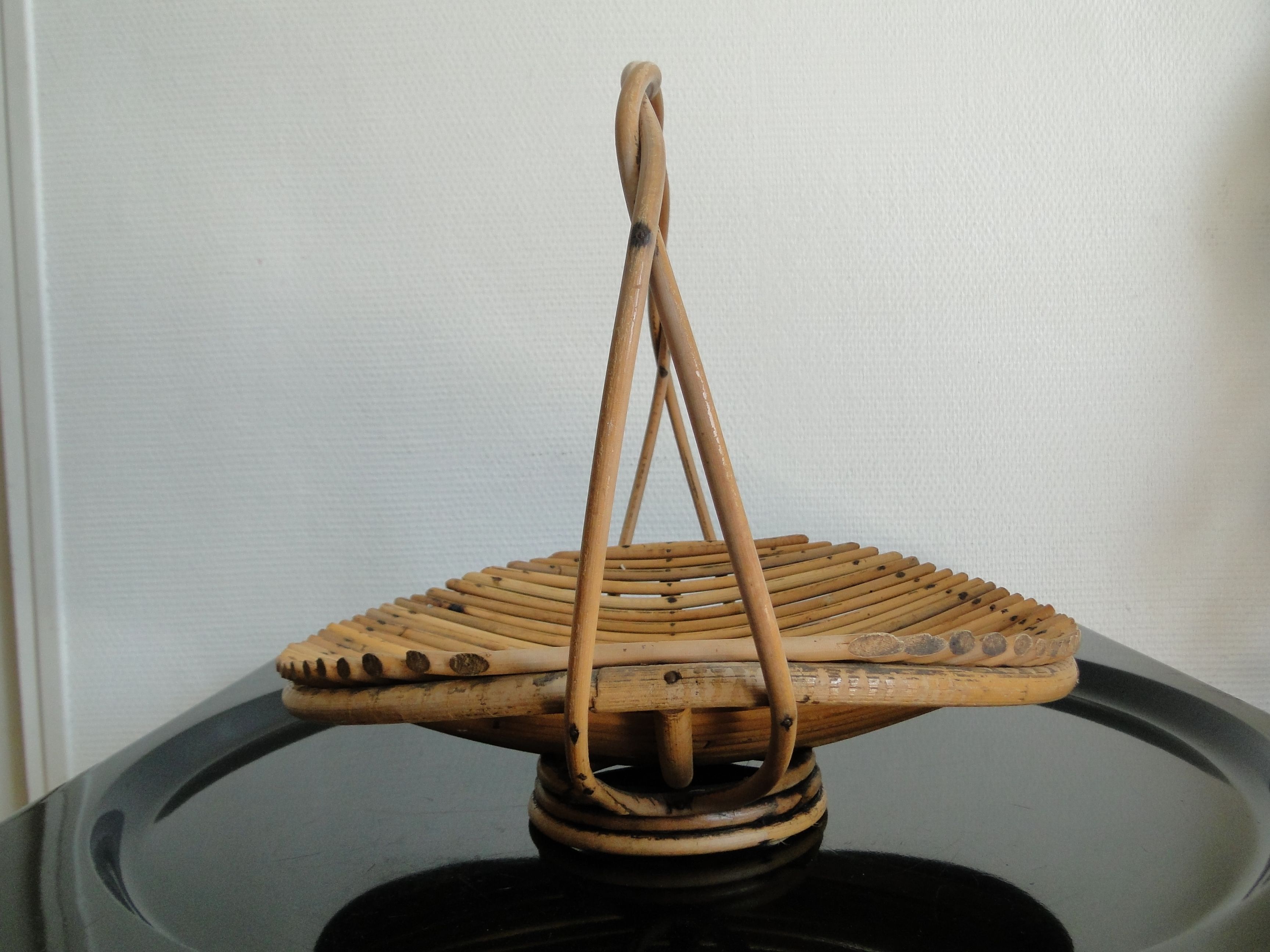 Vintage rattan basket fruit basket France 1960s