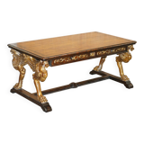 Double-sided writing desk in hardwood with gilt griffins, RJ Horner style.
