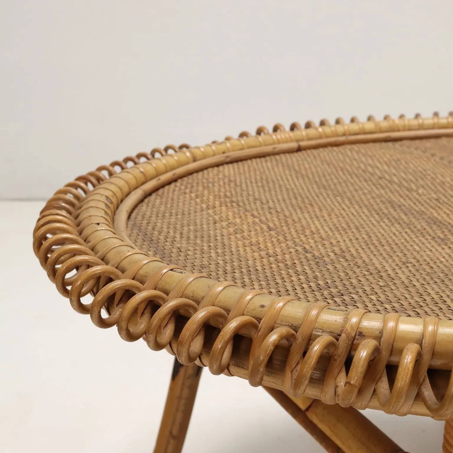 Vintage bamboo coffee table, Italy, 1950s-1960s.