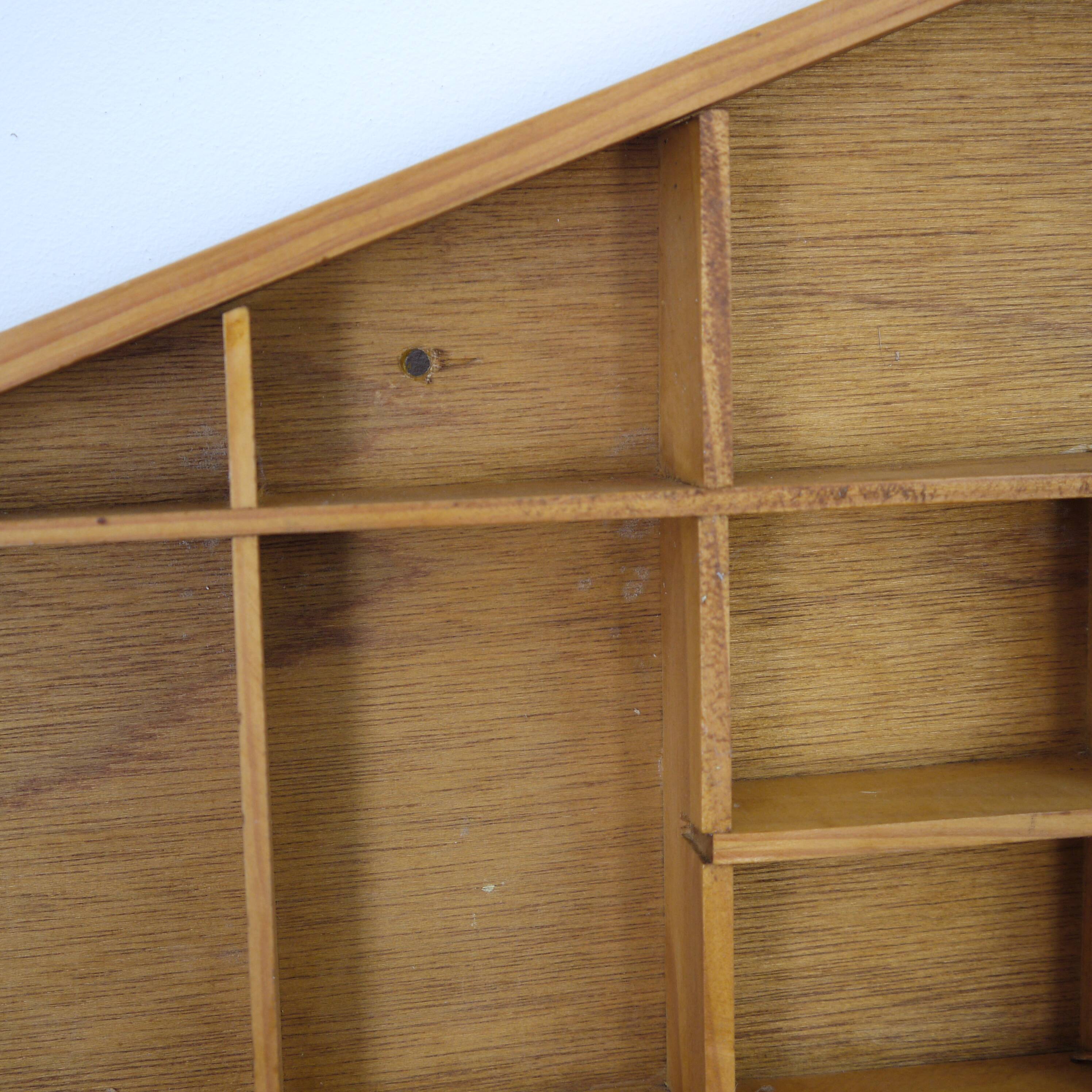 House wooden wall shelf lockers