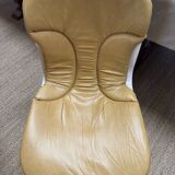 Set of 4 vintage CIDUE chairs – yellow leather – Italy