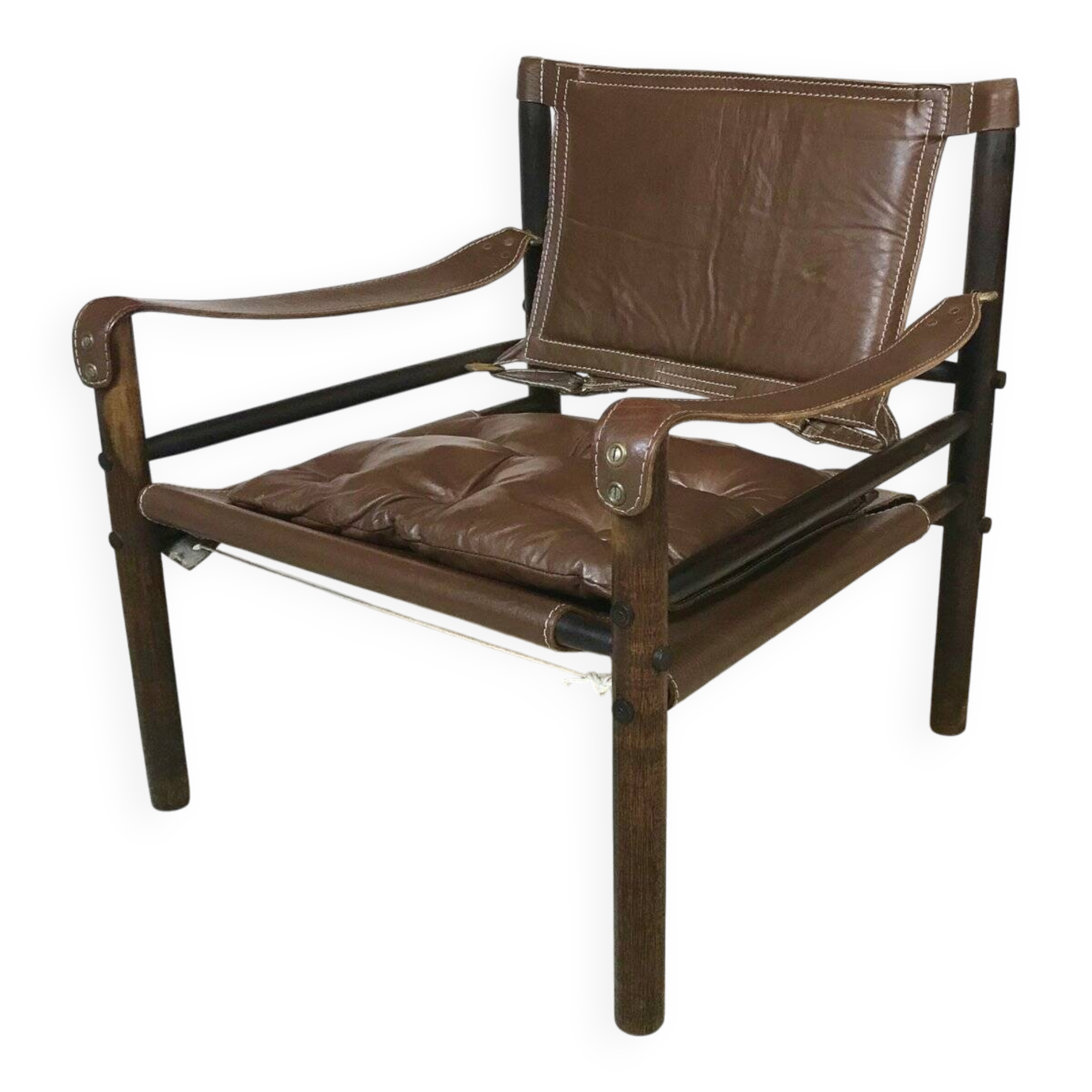 Model Sirocco leather safari chair by Arne Norell, 1960s
