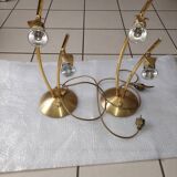 Set of 2 table lamps Hustadt Leuchten in vintage golden brass