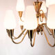 Lamp with arms of brass and glass, of Danish design from the 1950s