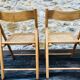 Set of 2 vintage folding chairs, rattan cane for Habitat, circa 70/80