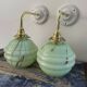 Pair of new electrified mint Art Deco sconces