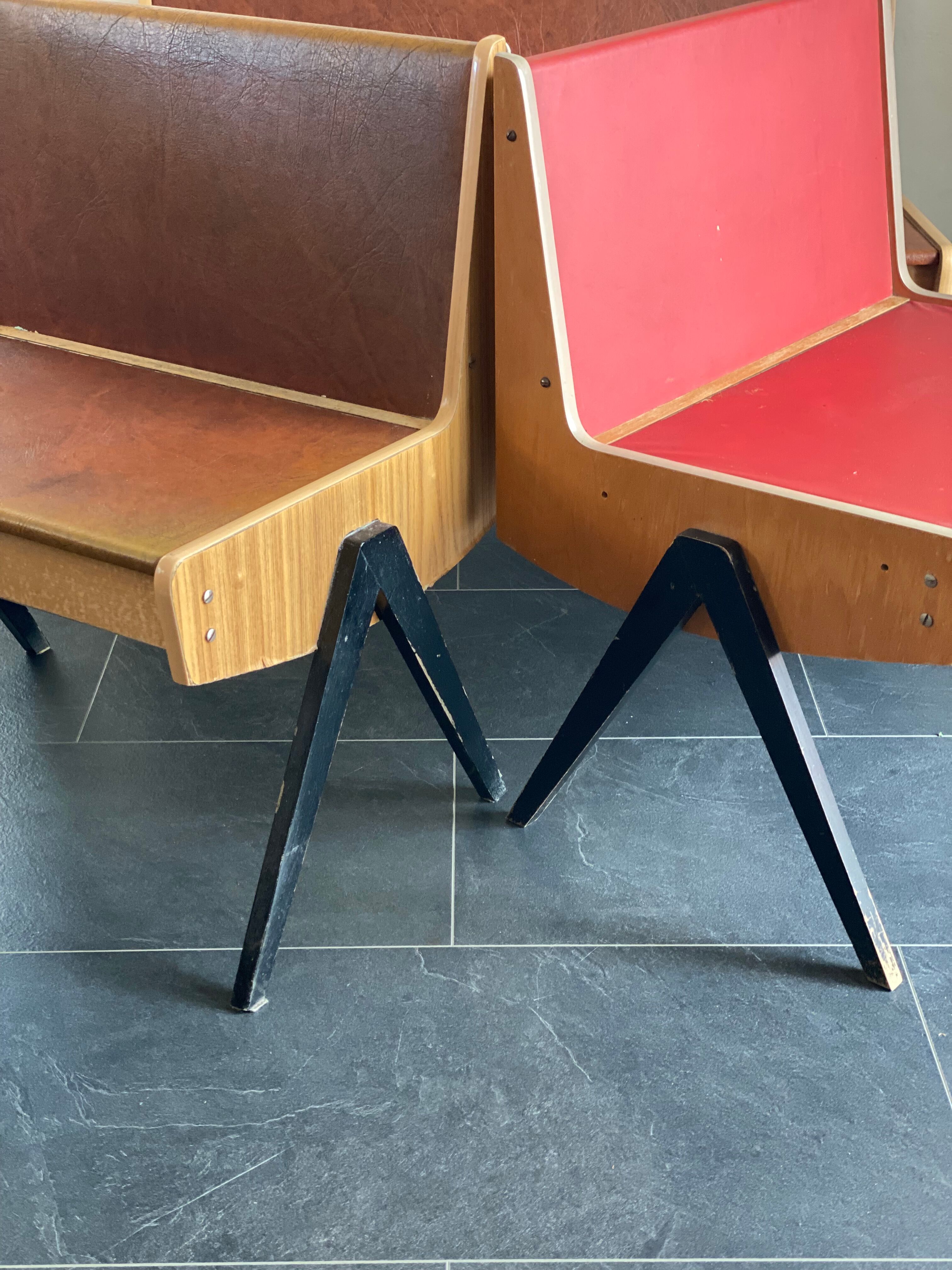 Trio of vintage EKA Wohnmobel benches
