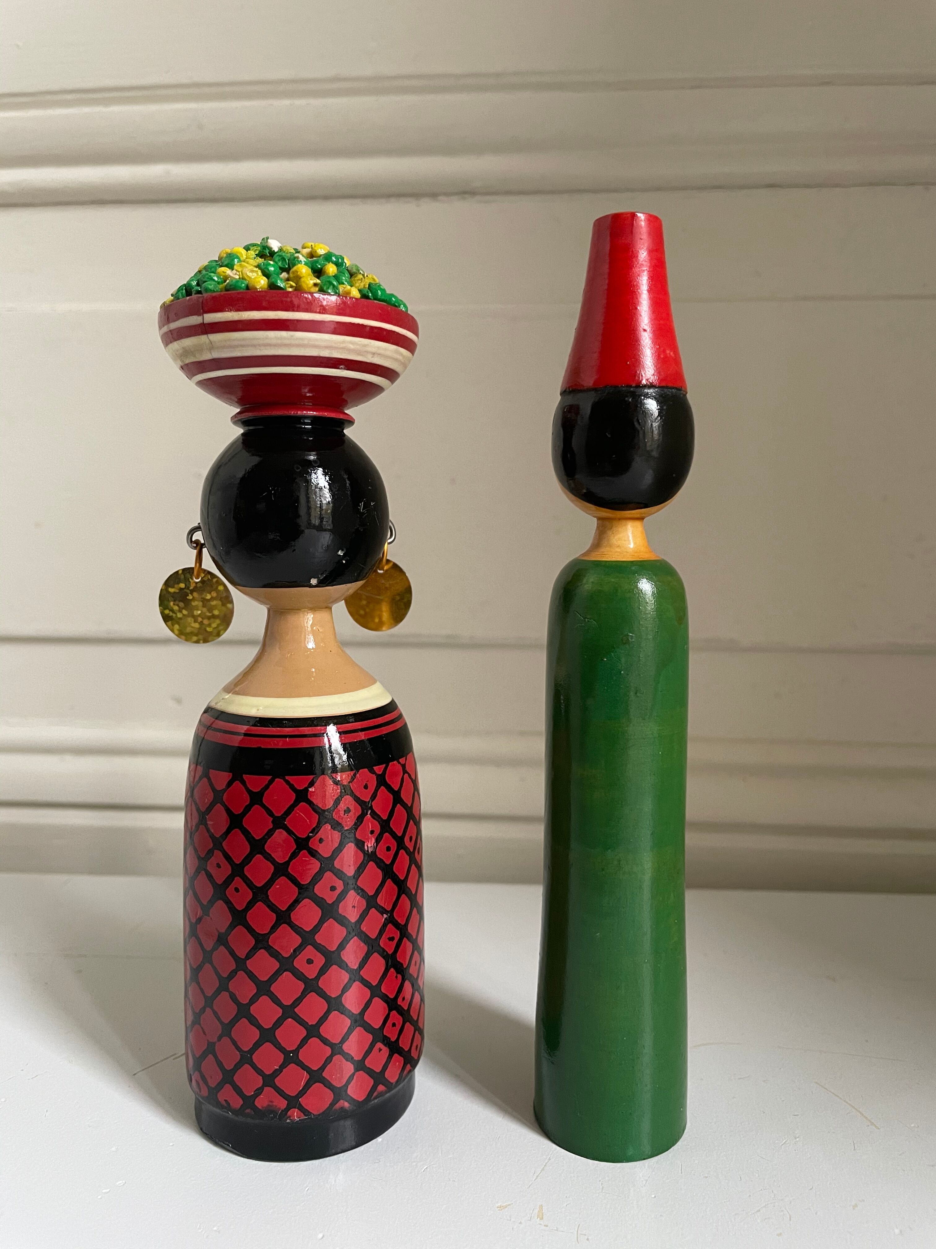 Vintage Moroccan doll duo