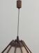Scandinavian rattan hanging lamp, wood and vintage fabric