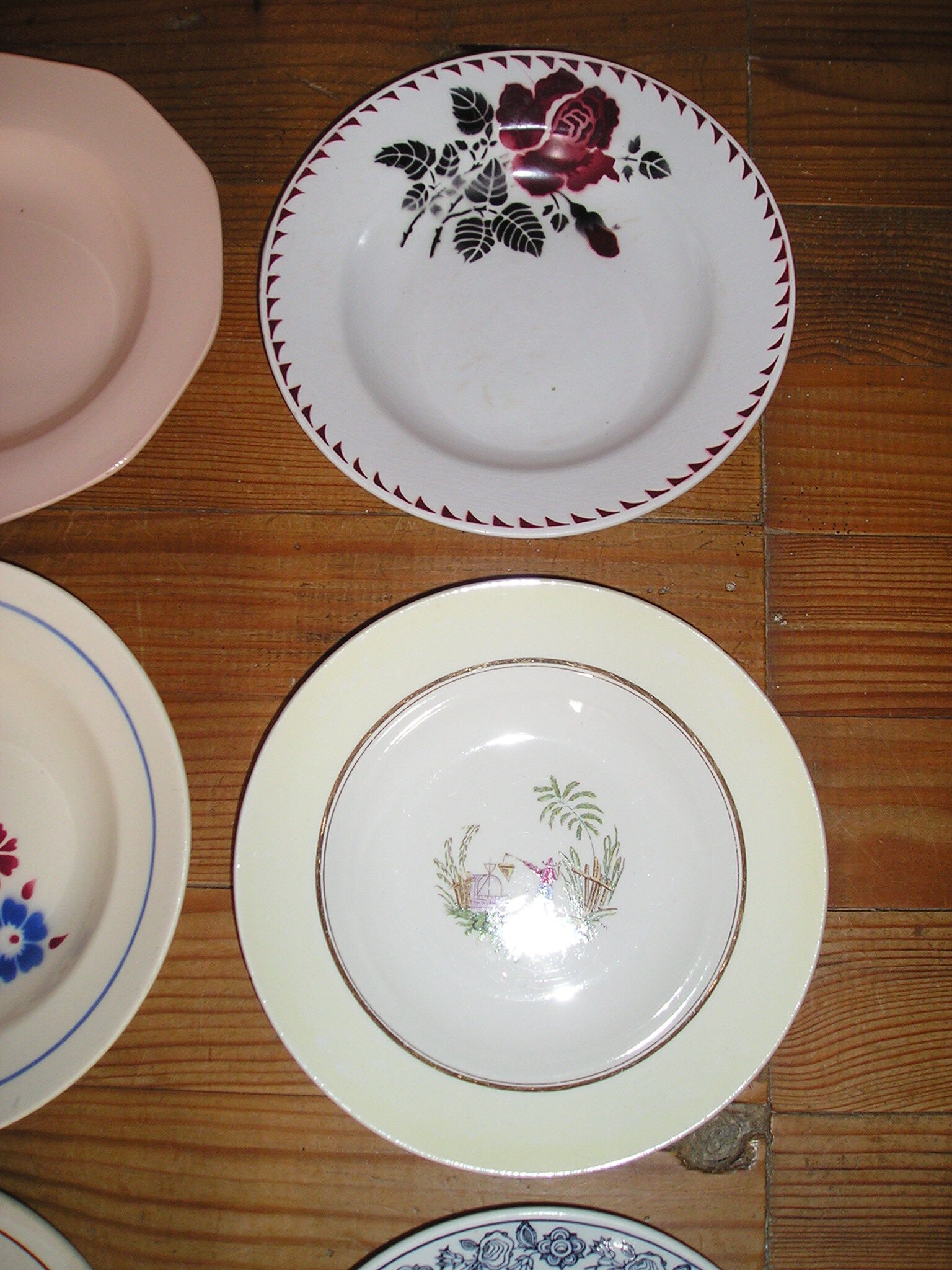 Set of 12 different hollow plates