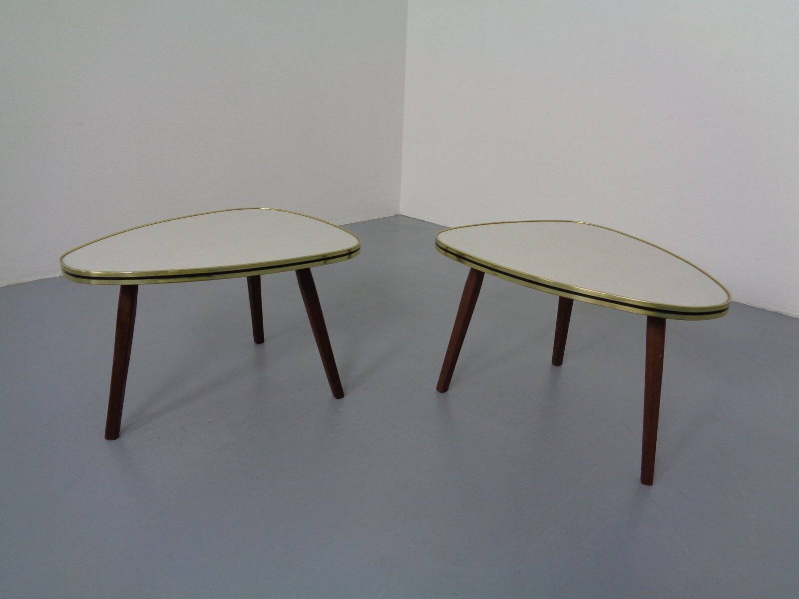Mid-Century German Tripod Flower Side Tables, 1960s, Set of 2