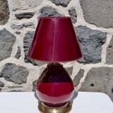 Bordeaux and gold art deco lamp