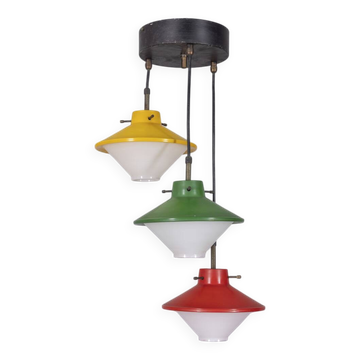 Suspension cascade en verre design Stilnovo, années 1960