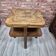 Restored Art Deco Walnut and Oak Side Table with Original Glass 1930s