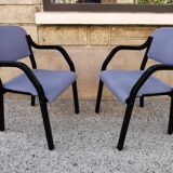 Set of 4 vintage Italian armchairs from the 80s