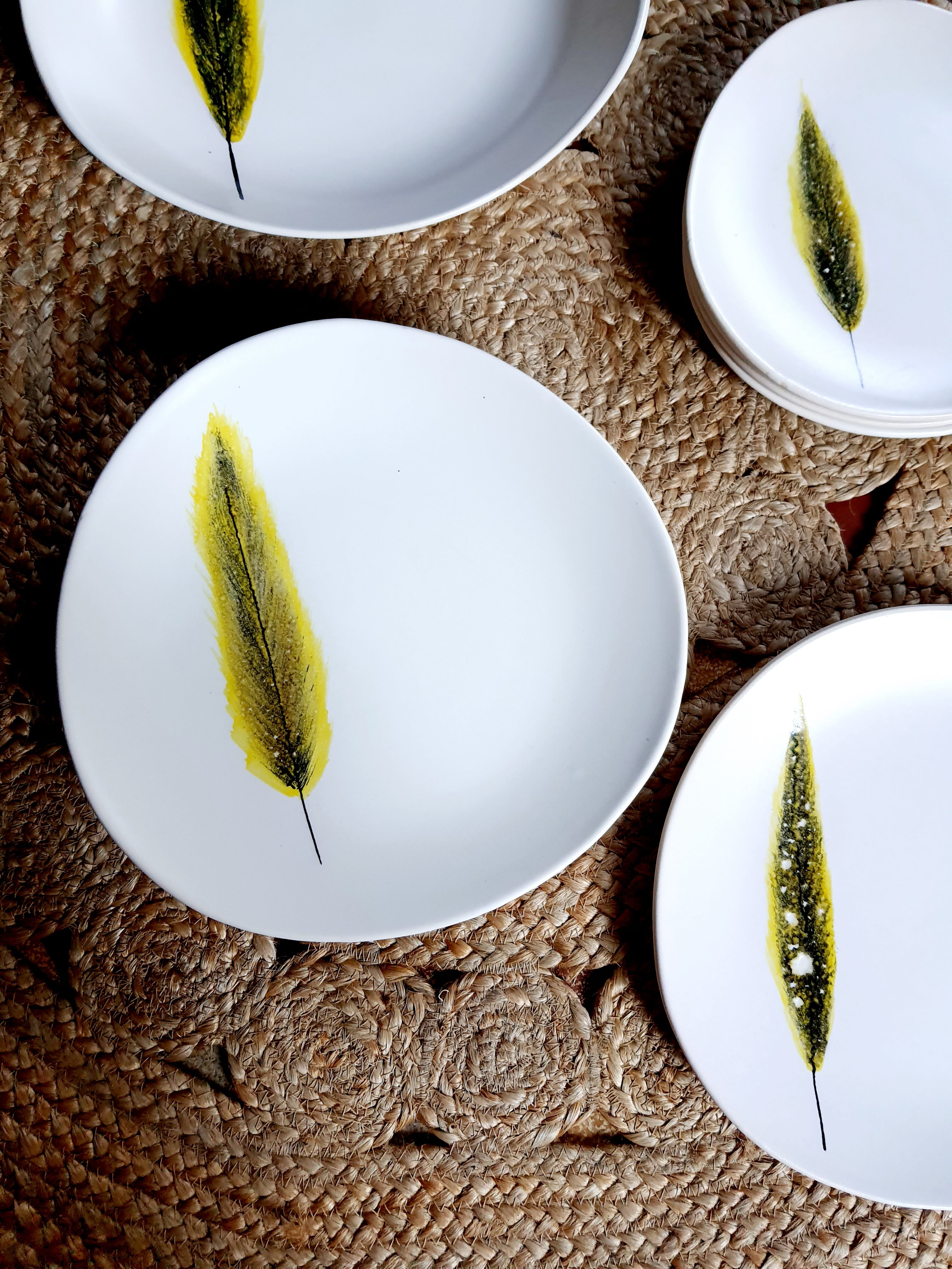 Service plates Feather NIDERVILLER vintage