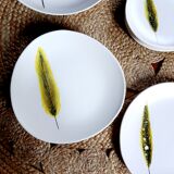Service assiettes plume Niderviller vintage