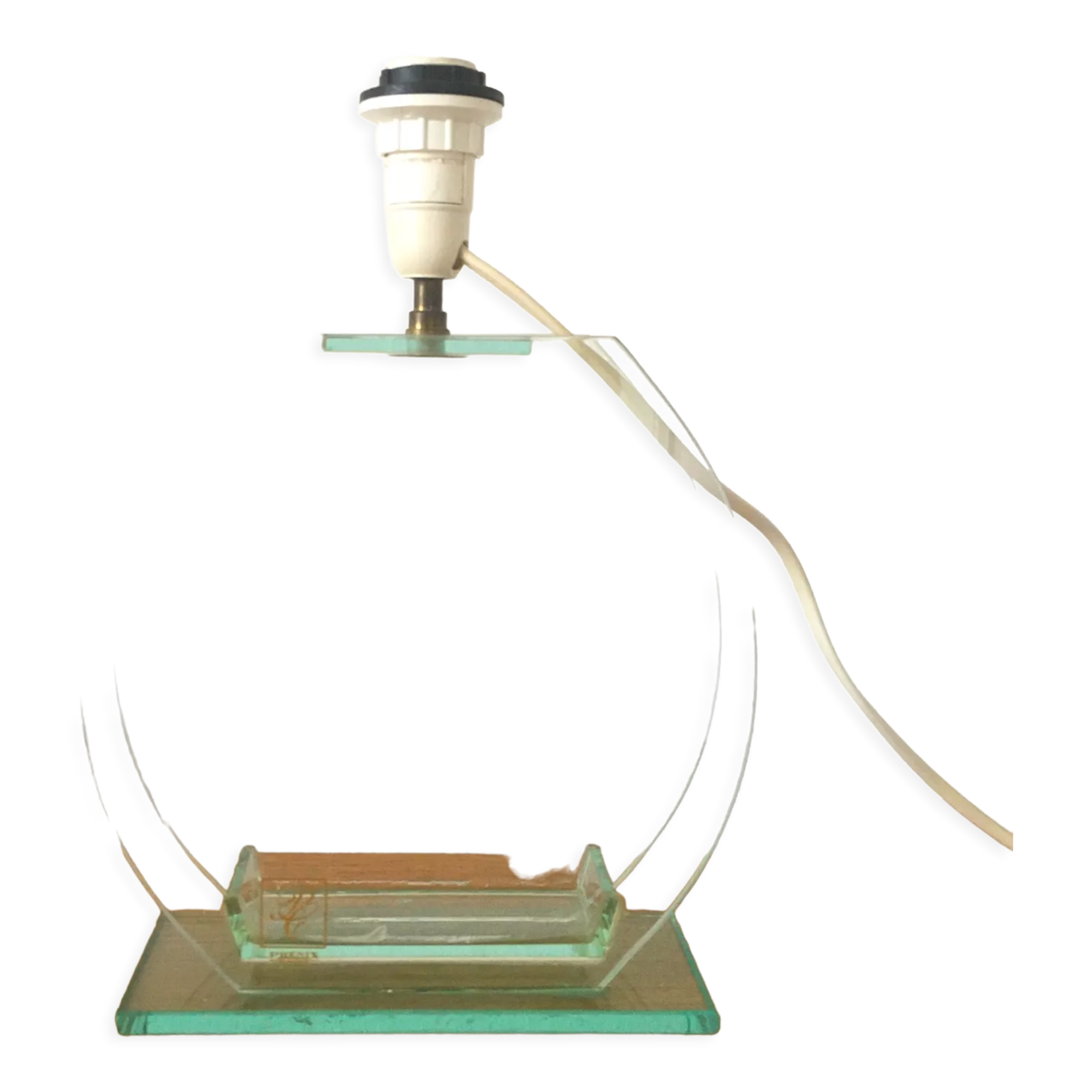 Vintage glass lamp 80s