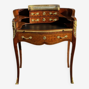 Sublime mid-tier Transition style desk, inlaid, 19th century