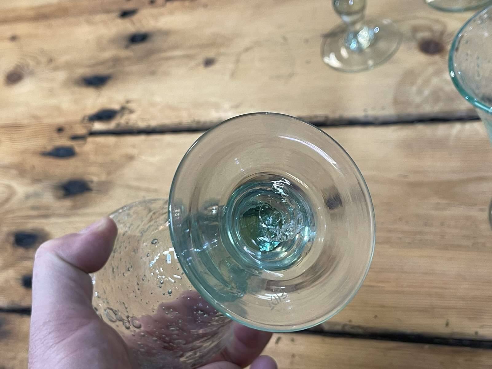 Set of 6 blown glass stemmed glasses - BIOT