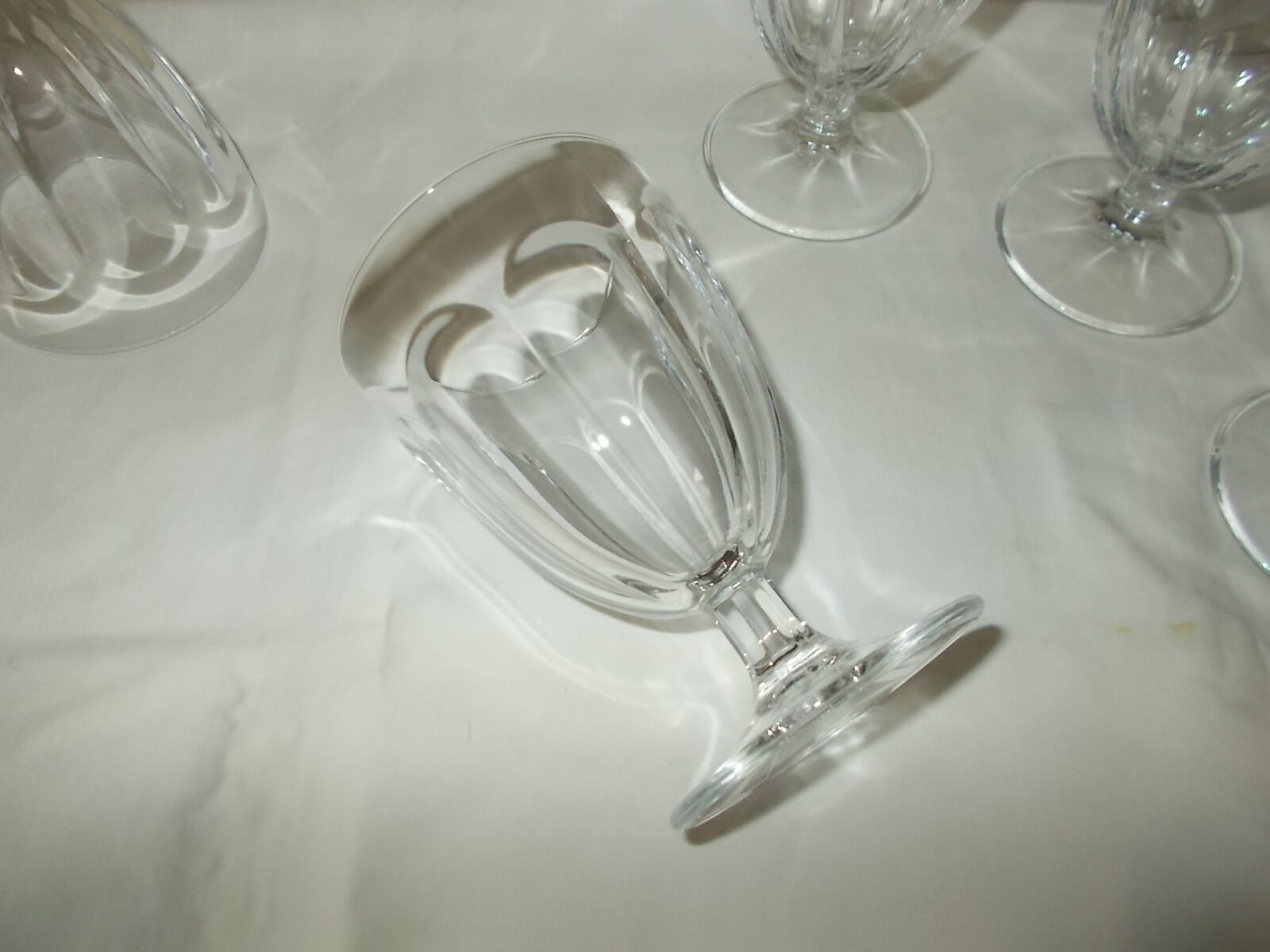 Set of 9 antique stemmed glasses