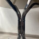 Round table smoked glass chrome legs 1970