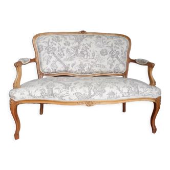 Louis XV style convertible sofa toile de Jouy Chinoiseries