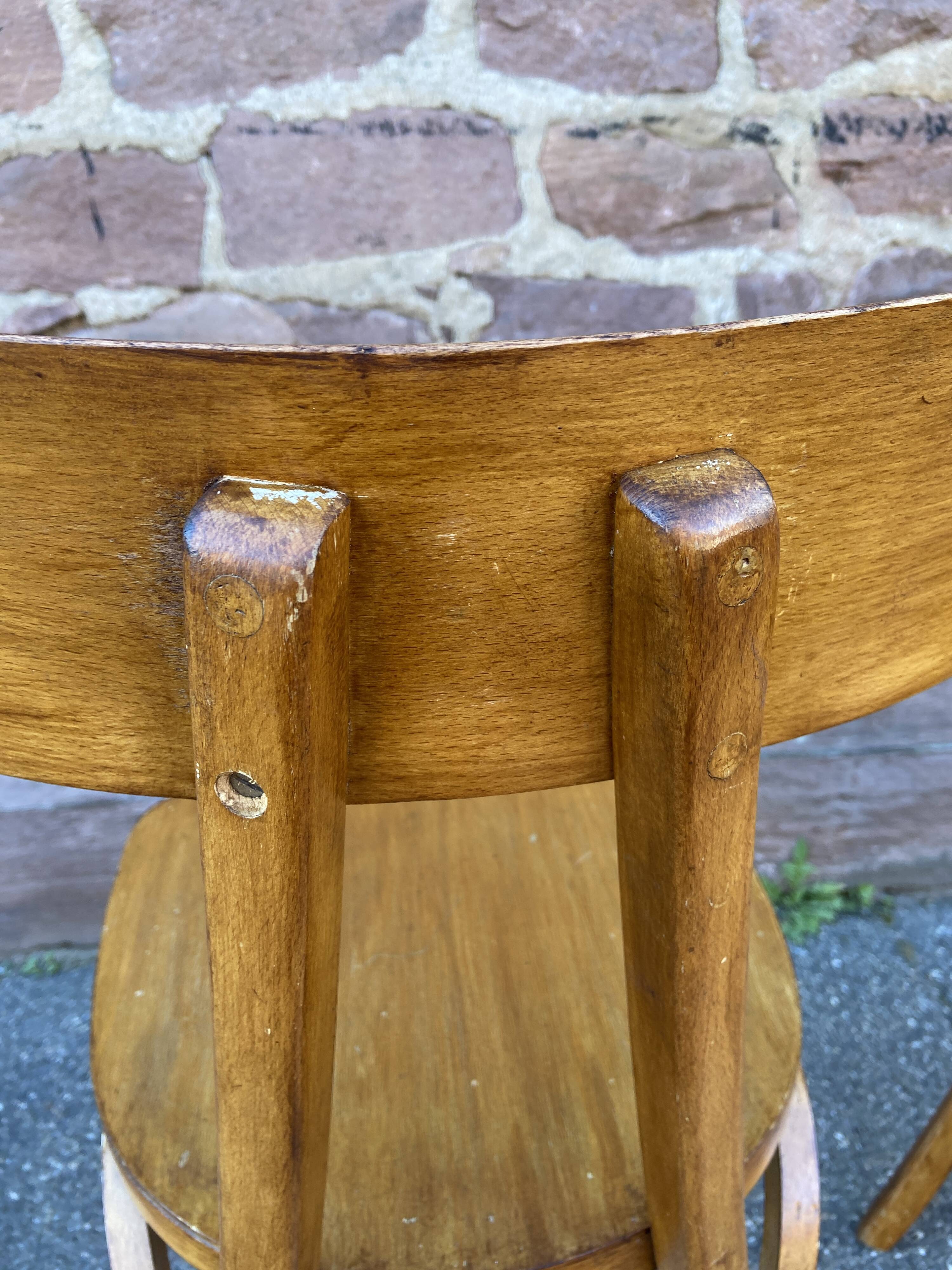 Pair of chairs bistrot banana model 1950s