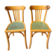 2 chaises bistrot bois et vertes